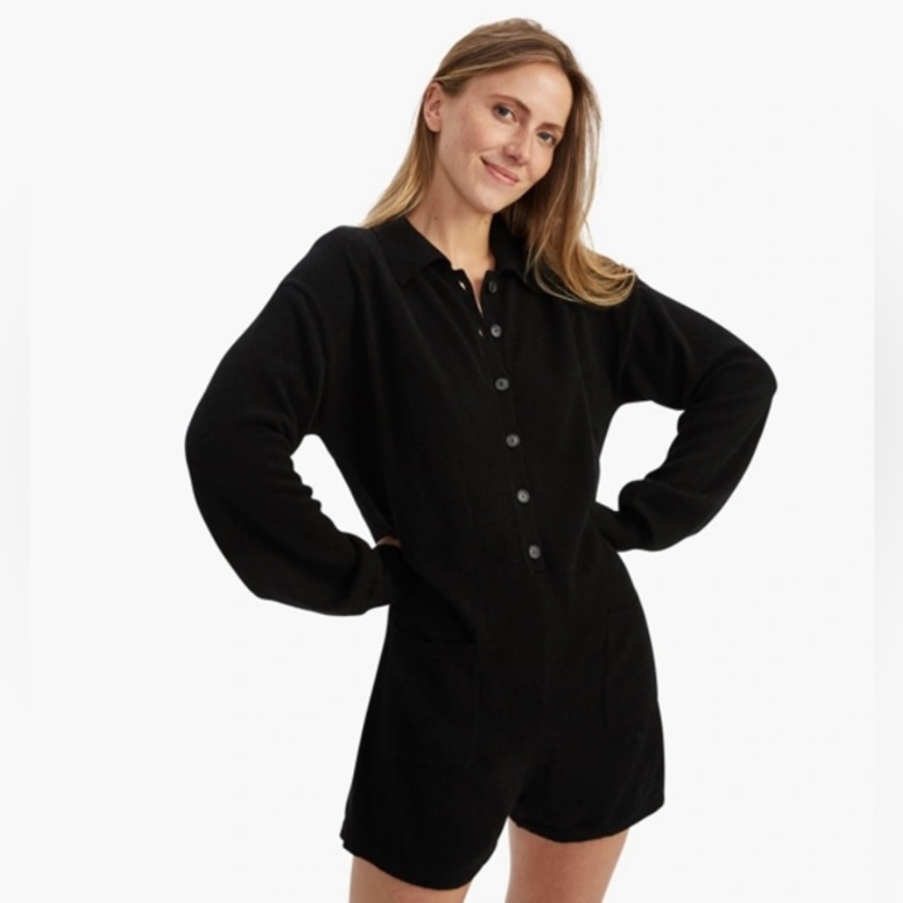 Naadam 100% cashmere black romper size xs
